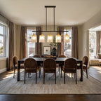 Chandelier 5 Light, Fixture Over Table - Black / Gold