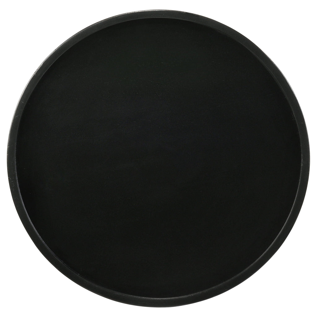 Ixia Round Solid Mango Wood Accent Side Table Black Stain