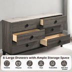 Avantika - Dresser - Faux Marble Top & Rustic Gray Oak