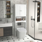 Over The Toilet Storage Cabinet, Bathroom Space Saver With Adjustable Shelf - White