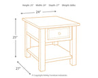 Tyler Creek - Rectangular End Table - Grayish Brown / Black