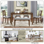 Kitchen Dining Set, Rectangular Dining Table With Upholstered Chairs