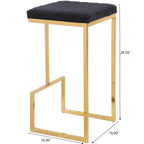 Joel - Upholstered Stool - Black / Gold