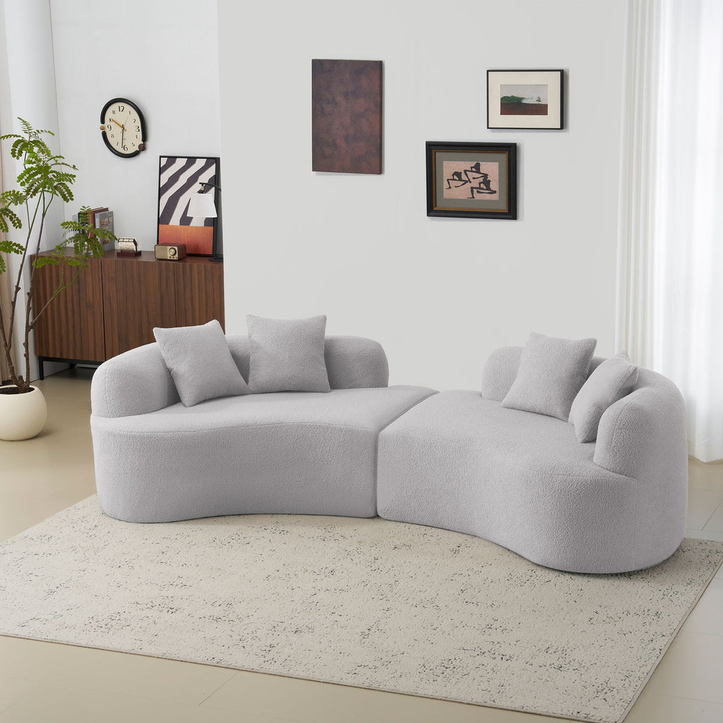 Curved 4 Seater Full Compression Sponge Sofa
