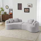 Curved 4 Seater Full Compression Sponge Sofa