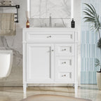 Bathroom Vanity With Top Sink, 2 Drawers & Tip Out Drawer