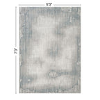 Geometrix - 5'3" X 7'3" Area Rug, Geometric 3D Effect - Ivory / Gray