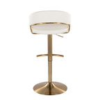 Jie - Contemporary Adjustable Barstool With Swivel With Rounded T Footrest (Set of 2)