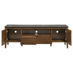Bradley 63-inch 2-Door SmartTop TV Stand Smokey Grey and Brown