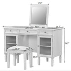 Multi Functional 2 In 1 Vanity Desk With Flip Top Mirror Material - White Oak