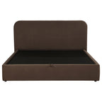 Anders Upholstered Eastern King Storage Lift Platform Bed Chocolate
