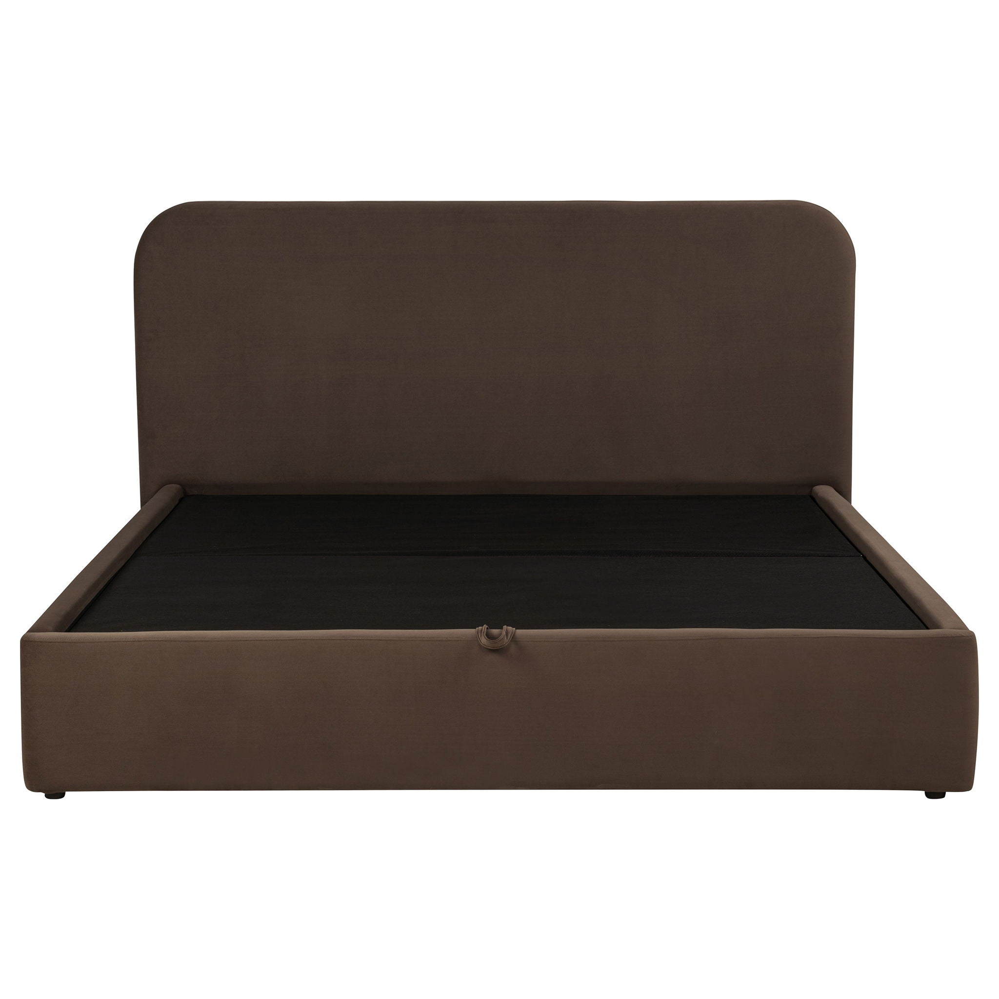 Anders Upholstered Eastern King Storage Lift Platform Bed Chocolate