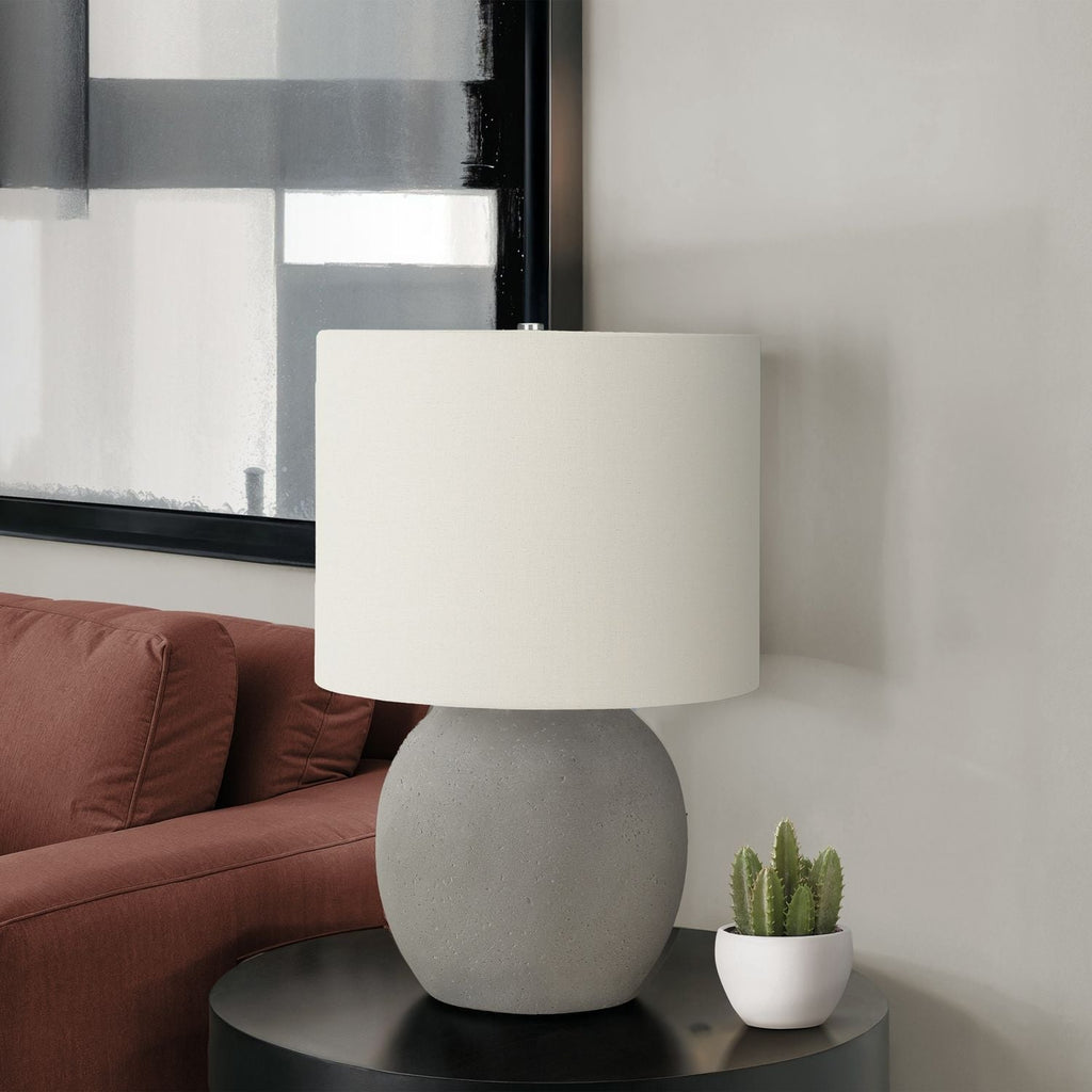 Lighting, Table Lamp, Concrete, Contemporary - Gray / Cream