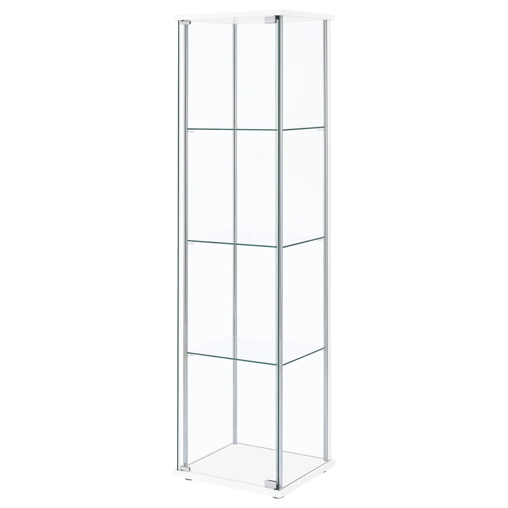 Bellatrix 3-shelf Clear Glass Curio Cabinet White