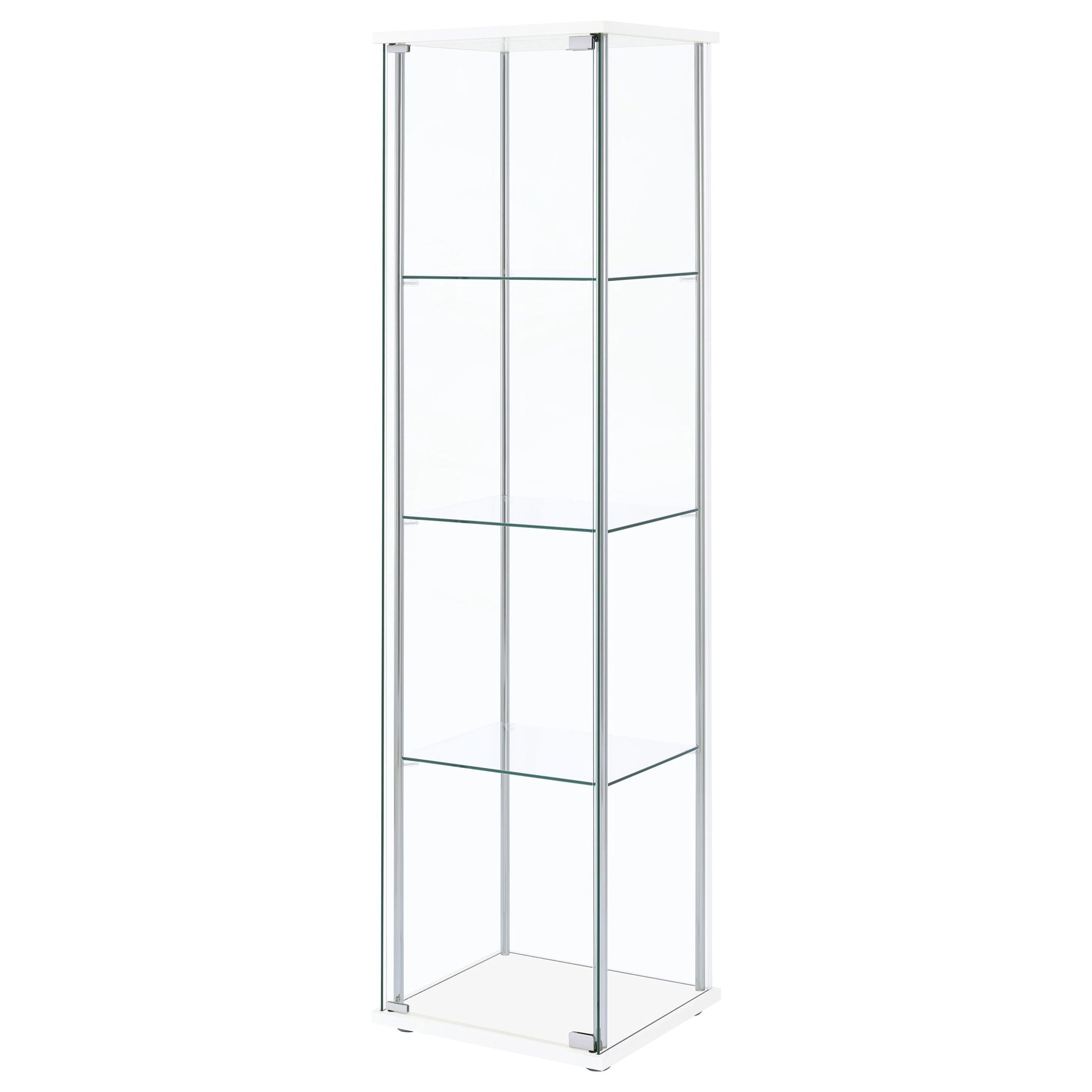 Bellatrix 3-shelf Clear Glass Curio Cabinet White