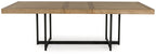 Tomtyn - Rectangular Dining Room Extension Table - Light Brown