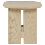 Kailani Coastal Square End Side Table with Shelf Beige Oak
