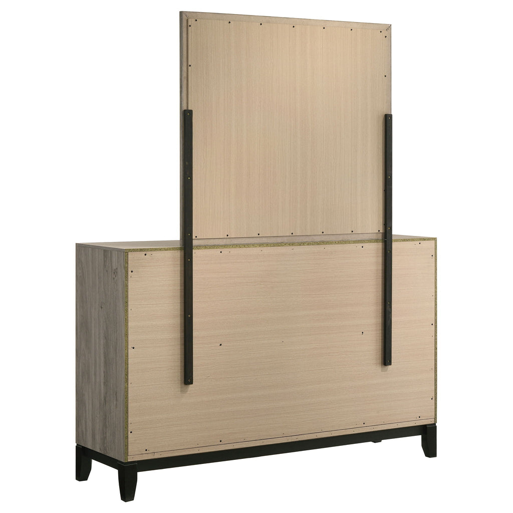 Valen 6-drawer Bedroom Dresser and Mirror Light Taupe