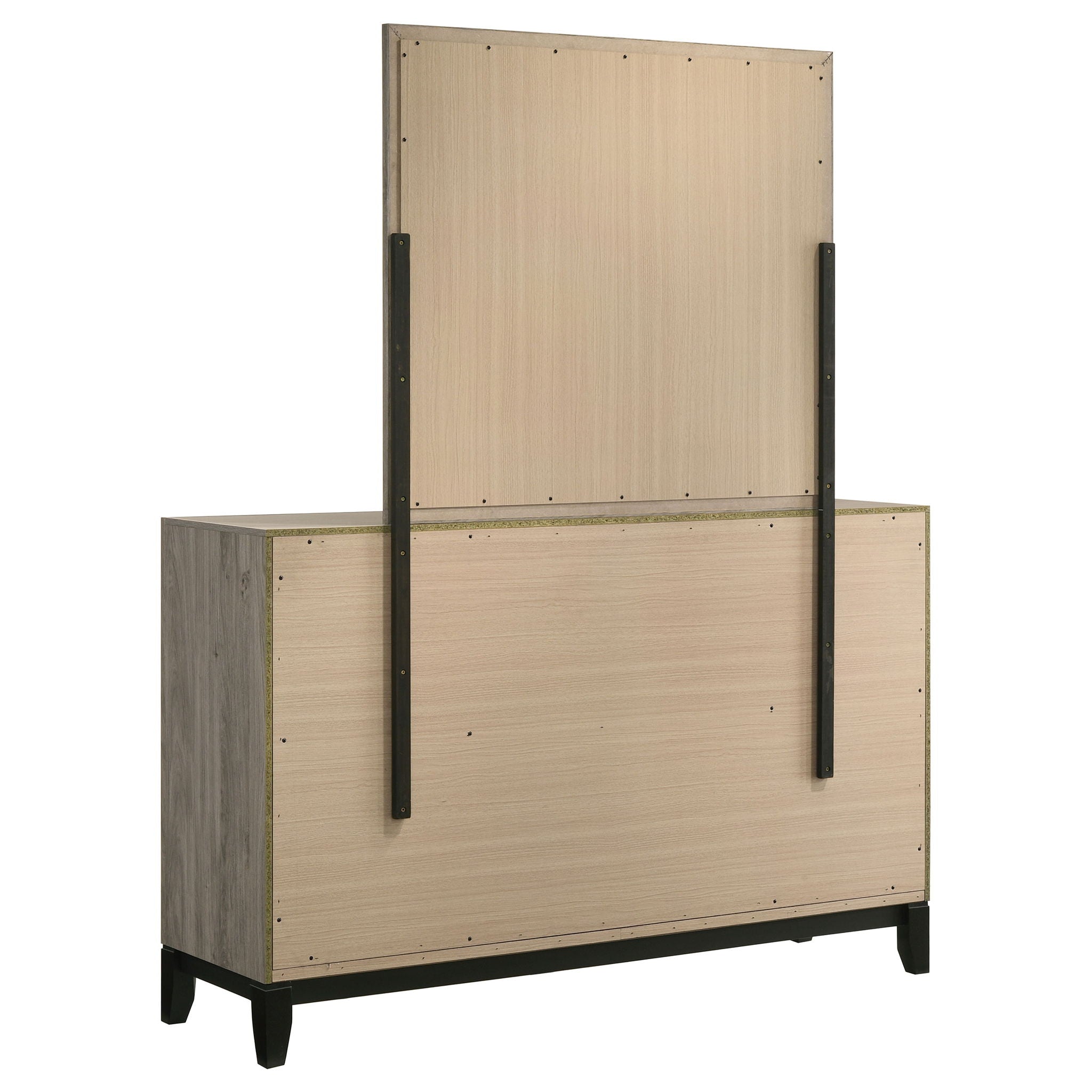 Valen 6-drawer Bedroom Dresser and Mirror Light Taupe