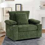 Fabric Sofa Bed With Cupholders And USB Charging Ports Chair For Living Room