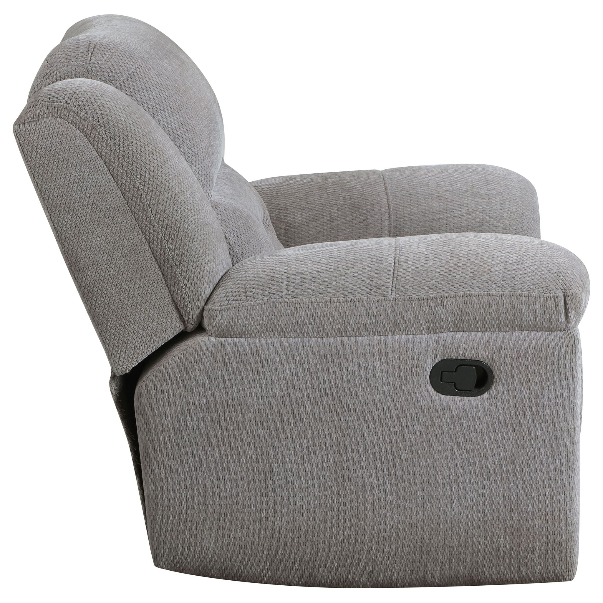 Sebring - Upholstered Glider Recliner Chair With Manual Recline And Smooth Gliding Motion - Gray