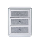 Noralie - 26" Accent Table - Mirrored, Faux Diamonds