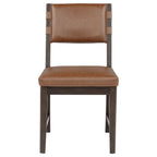 Tegan Faux Leather Upholstered Dining Side Chair Cognac (Set of 2)