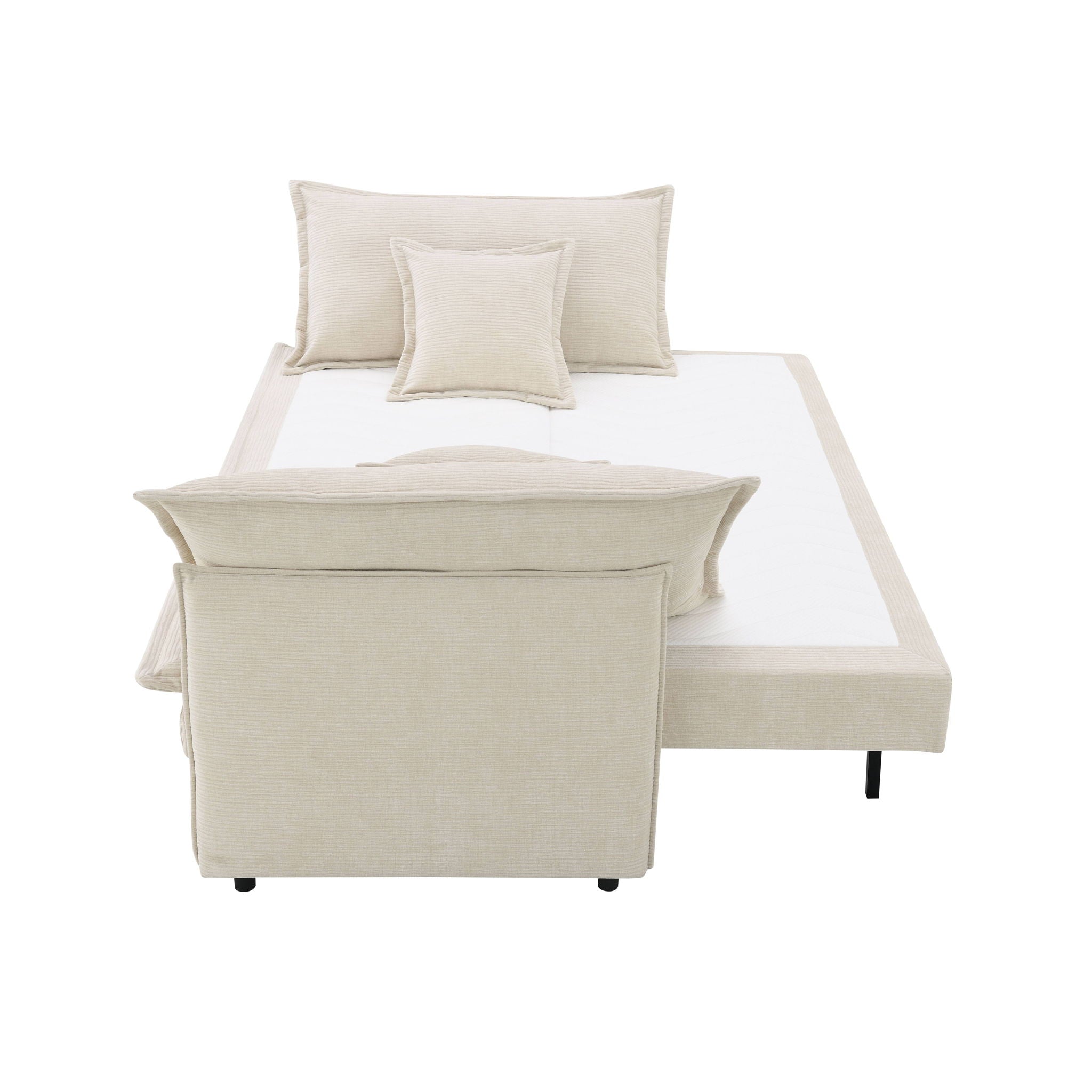 Elisea - Sleeper Sectional Sofa With 2 Toss Pillows - Beige