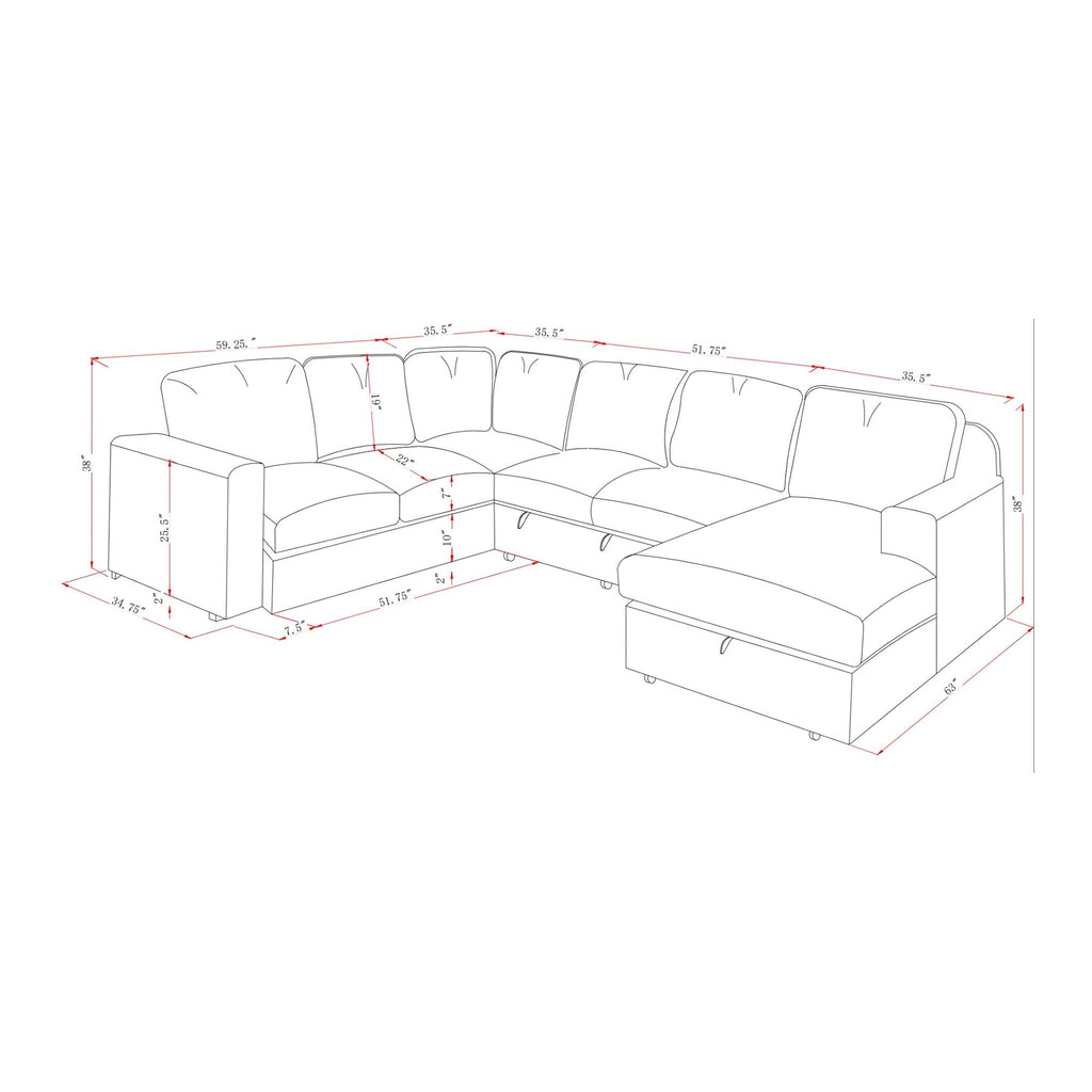 Melody - Contemporary Design Sectional Sofa