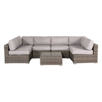 Seating Set With Cushions Handcrafted Wicker Design