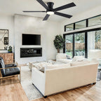 Low Profile Flush Mount Intergrated LED Ceiling Fan With Light And Reversible Quiet Motor