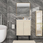 Bathroom Vanity With Ceramic Sink, Floor-Standing Design, Soft-Closing Drawers