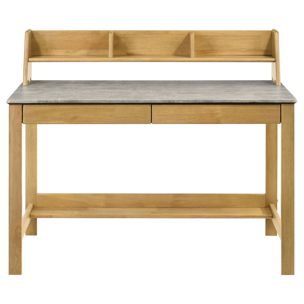 Besler 47-inch SmartTop Writing Desk with Shelf Cement and Natural