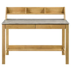 Besler 47-inch SmartTop Writing Desk with Shelf Cement and Natural