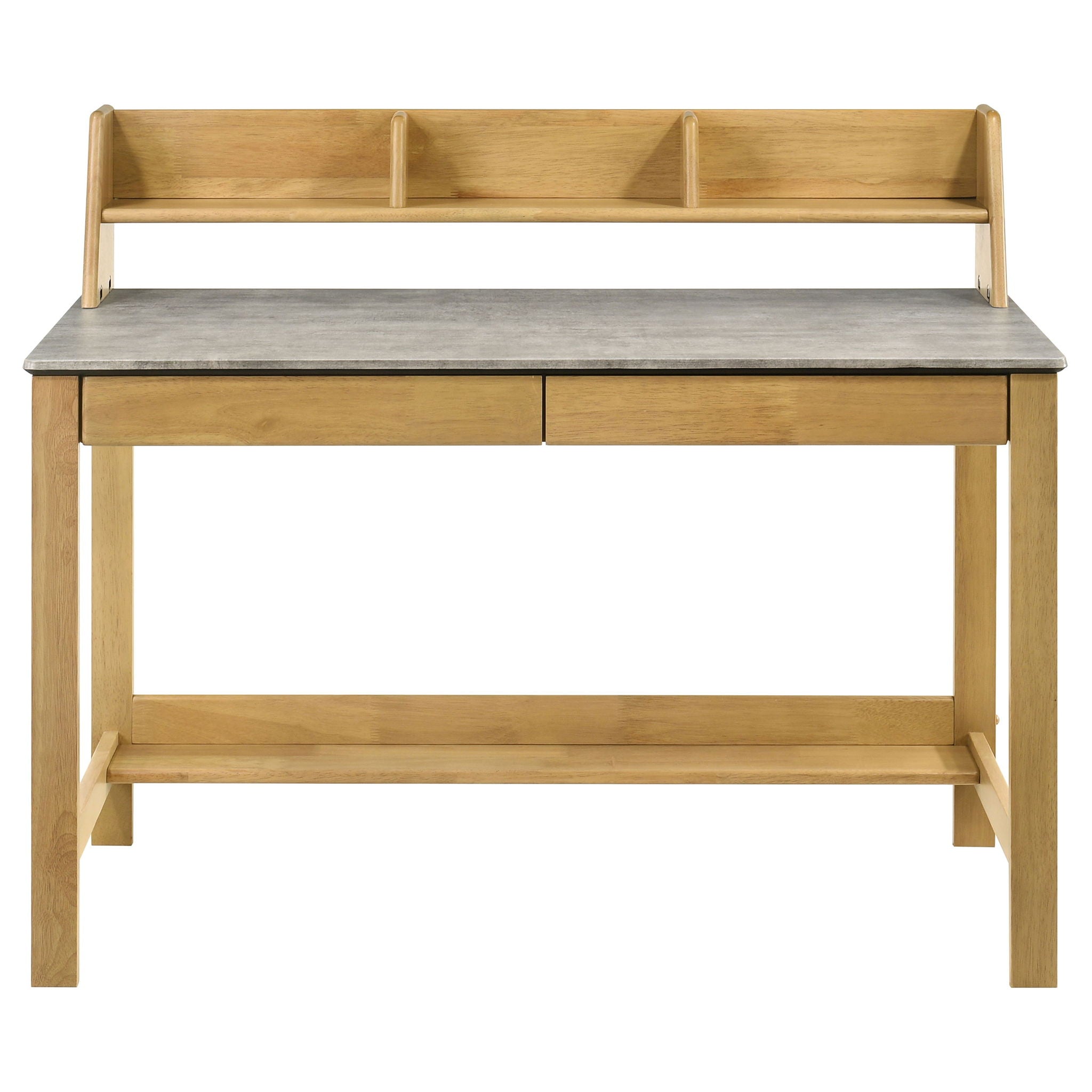 Besler 47-inch SmartTop Writing Desk with Shelf Cement and Natural