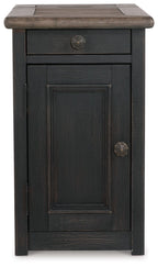 Tyler Creek - Chair Side End Table - Grayish Brown / Black