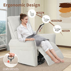 270° Power Swivel Rocker Glider Recliner Chair With USB Ports