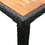 Outdoor Patio Wicker Dining Set With Acacia Wood Top