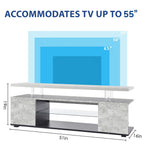 TV Stant With LED And Large Side Cabinet