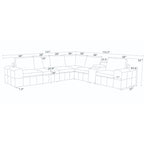 Upholstered Large Arms Sectional With Recliner Seats