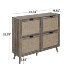 4 Door Shoe Rack, Freestanding Modern Shoe Storage Cabinet