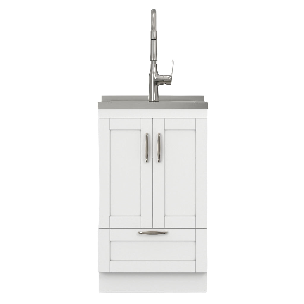 Reed - Deluxe Laundry Cabinet With Pull-Out Faucet And Stainless Steel Sink