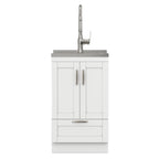 Reed - Deluxe Laundry Cabinet With Pull-Out Faucet And Stainless Steel Sink