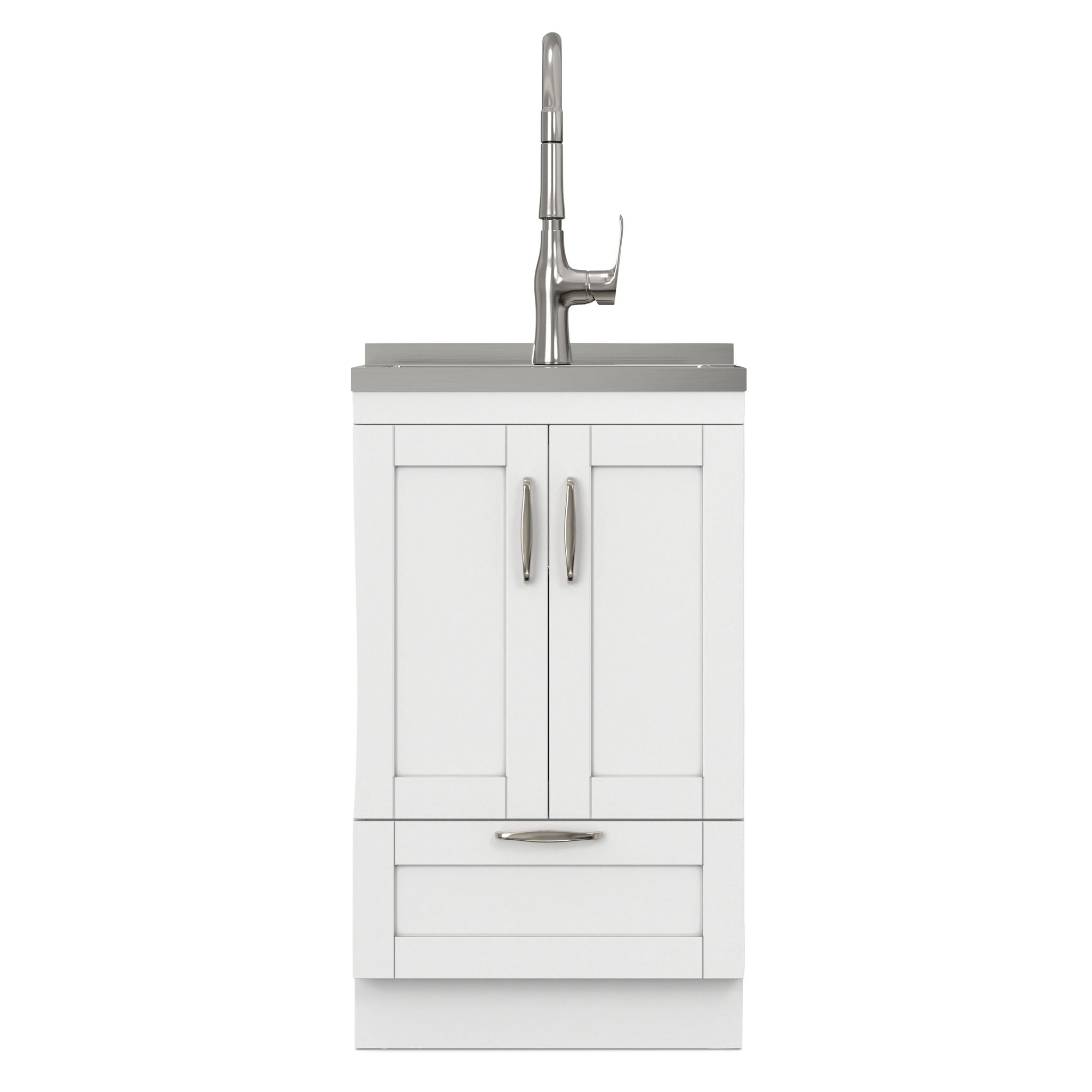 Reed - Deluxe Laundry Cabinet With Pull-Out Faucet And Stainless Steel Sink
