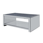 Noralie - Coffee Table - Clear Glass, Mirrored & Faux Diamonds