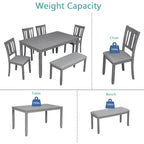 Kitchen Dining Set, Rectangular Dining Table With Upholstered Chairs