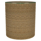 Halden Round Woven Seagrass Accent Side Table Light Brown