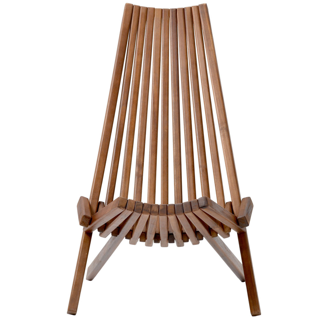 Folding Wood Chair, Portable Solid Wood Seating For Indoor Or Outdoor Use - Natural