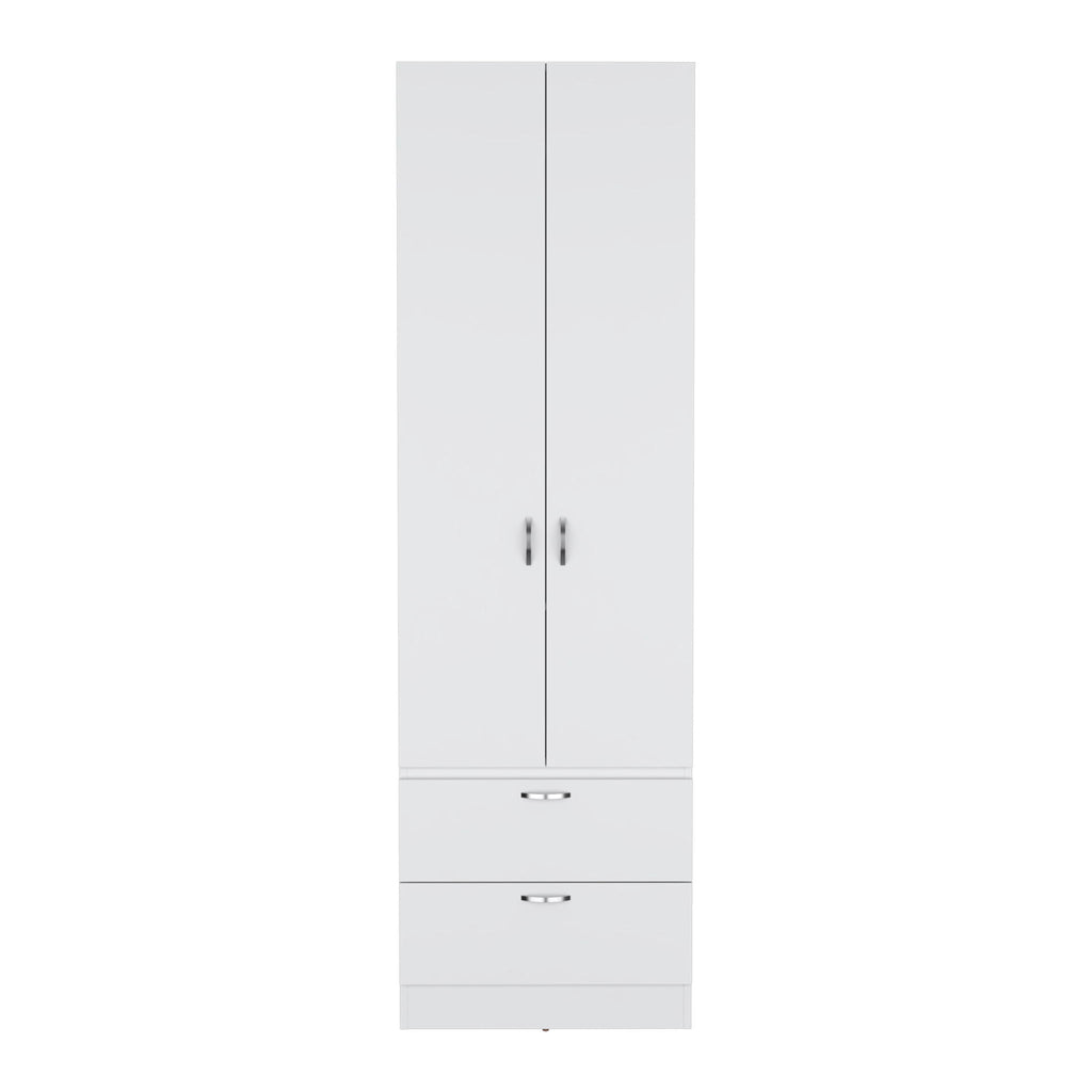 Armoire Organiser, Two Shelves, Rod, Double Door Cabinet Armoire