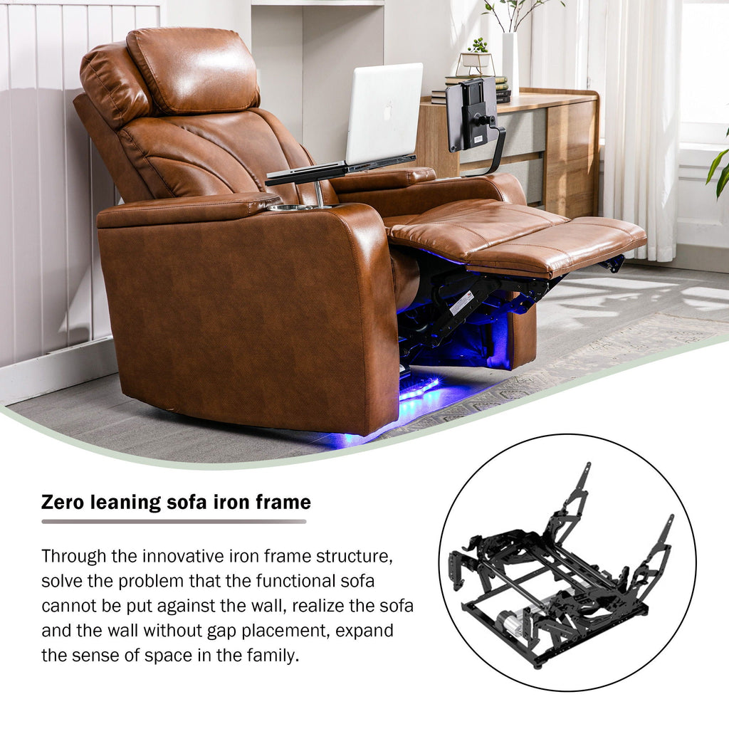 Power Motion Recliner Electric Power Recliner With USB Charging Port, Hidden Arm Storage, Convenient Cup Holder And tooth Speaker